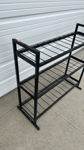 Black Metal Shoe Rack ( 32”x 33 1/2”)