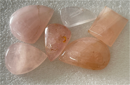 (6) Rose Quartz Cabochon Gemstones