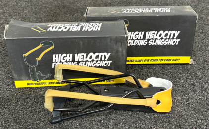 (2) New In Box High Velocity Folding Slingshots