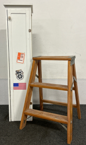 Wood Step Ladder And Cabinet (8"x 8"x 39")