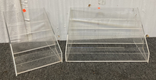 Two Three Step Clear Shelf Displays