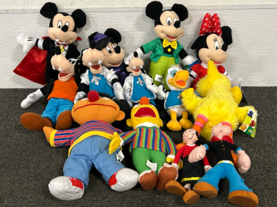 Collectible DOlushues from Disney, Seaame Street and Warner Brothers