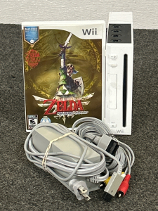 Wii Console With Zelda “Skyward Sword” Game & Power Cord Plus AV Multi Out Cord