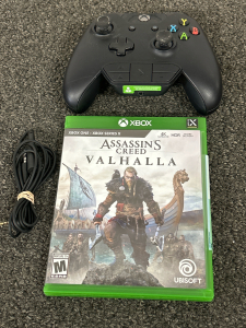 Xbox One Assassin’s Creed “Valhalla” Game (Security Seal Intact) & (1) Wireless Controllers With AUX Cord For Controller