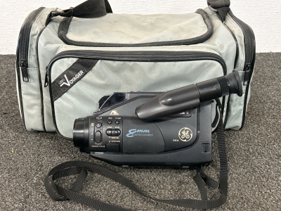 GE 8mm Camcorder With Carrying Case, Audio/Video Cords, Battery With Charger & Unused 8mm Tape