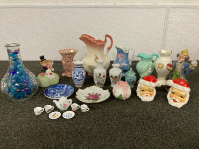 Ceramic Pitchers, Miniature Disney Princess Tea Set, Oriental Themed Mini Vases, And More