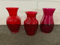 Vases- Red, Blue, Clear Glass, Metalic Amber, And Green Glass, Ceramic Floral Patterns And Designs - 2