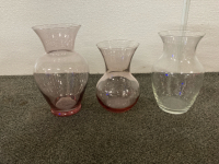 Vases- Red, Blue, Clear Glass, Metalic Amber, And Green Glass, Ceramic Floral Patterns And Designs - 3