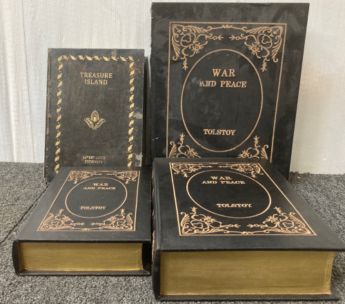 (3)Book Shaped Box War&Peace (1) Book Shaped Box Treasure island