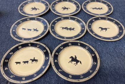 (8) Large Western Dining Plates