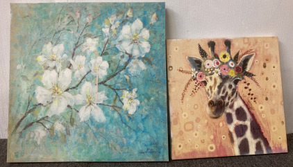 (1)Flower Painting (1) Giraffe Painting