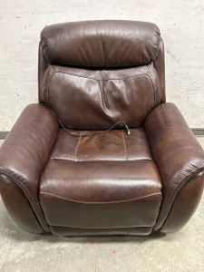 Faux Leather Electric Recliner With Adjustable Head Rest Plus USB Plug Between The Buttons