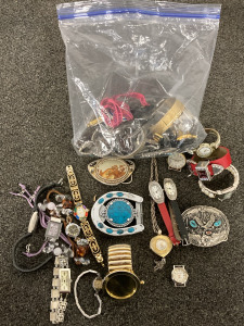 Bag Of Womens Watches, Belt Buckles, and More