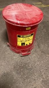 Justrite Metal Trash Can