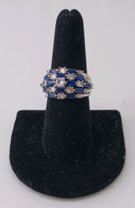 Size 8 Blue & White Sapphire. 925 Ring