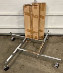 (3) Chrome Grid Wall Bases w/ Casters (2 New In Box)