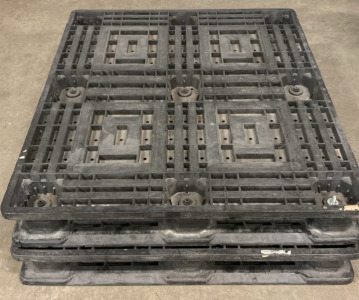 (2) Black Heavy Duty Plastic Pallets