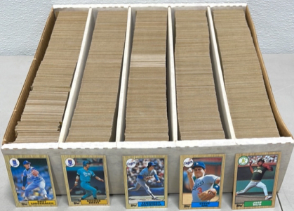 (1) Huge Collection Full Box Of 1987 Topps MLB Collectible Baseball Cards Including: Steve Sax, Fernando Velenzuela, Jose Rijo