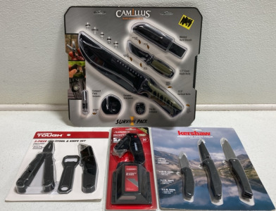 (4) Packs of Survival and Utility Knives