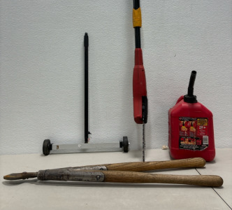 2 Gallon Gas Can (1) Pair of Loppers (1) 10’ Electric Power Chain Saw (1) Magnetic Floor Sweeper