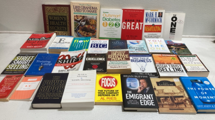 (33) Assorted Business Books, (3) Health Books