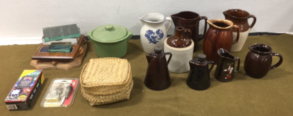 (7) Stoneware Pitchers & More