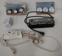 (2 ) 3-Light Xenon Task & Accent Light Kits 1 White & 1 Black Two Different Power Outlet Strips