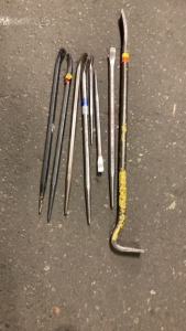 Assorted Pry Bars/Bull Pins & Breaker Bars