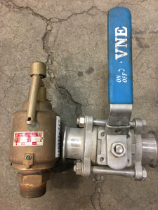 (1) Kunkle Pressure Release Valve (1) VNE Shut Off Valve