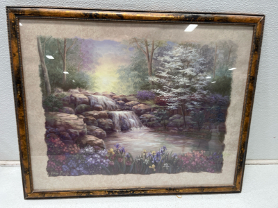 Albertson River Seen Oil Painting On canvas In Beautiful Wood Frame.