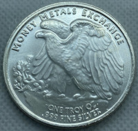 Money Metals Exchange One Troy Oz. .999 Fine Silver Walking Liberty Round— Verified Authentic - 2