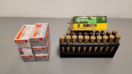 (6) Boxes Of (50) Winchester .22LR Ammunition Cartridges (1) Box Of (19) Remington. 35 Rem Ammunition Cartridges