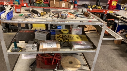 Rolling Shop Cart with Tools and Other Assorted Items