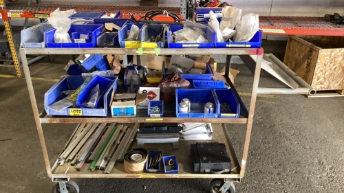 Rolling Shop Cart Full of Miscellaneous Items