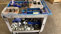 Rolling Shop Cart with Welding Tips and Assorted Couplers