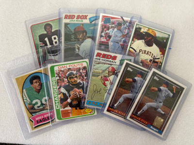 (9) Collectible Baseball Cards: Ryan, Jackson, Rice, Stargell And More