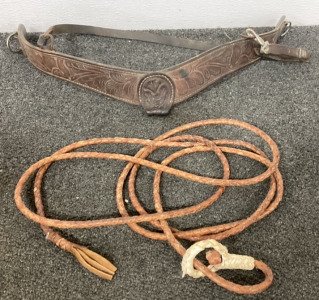 Horse Breast Collar, Braided Horse Whip