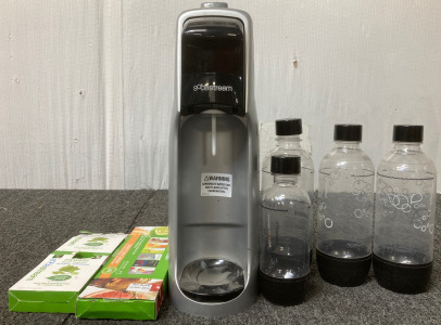 (1) SodaStream (3) Large SodaStream Bottles (1) Small SodaStream Bottle (1) Variety Pack SodaStream (2) SodaStream Mywater Flavor