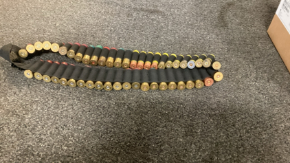 Bandolier of Shotgun Shells. 12 Ga.-20 Ga. Slugs Bird Shot