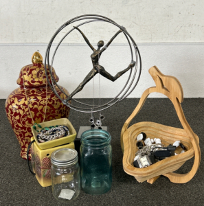 Home Decor; Vase, Costume Jewelry, Pair Of Jars, And More