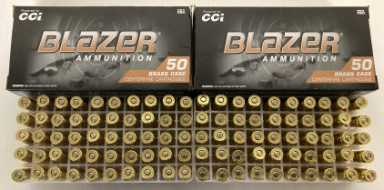 (100) Rounds CCI Blazer 9MM Luger 124 GR. FMJ Ammo