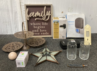 Weight Watchers Smart Points Kitchen Scale, Hampton Bat Exterior Wall Lantern, Family Wall Art Sign, Decorative Metal Three Tier Display, Star Sun Catcher & More