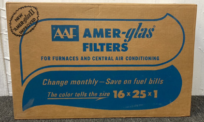 (12) Aaf Amer-Glas Air Filters For Furnaces & Central Air Conditioning 16x25x1