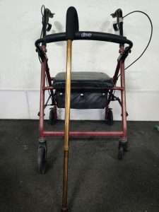 Drive Folding Walker & Adjustable Height Walking Cane