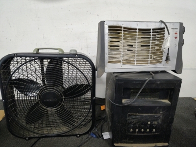 (2) Electric Heaters (1) Lasko Box Fan