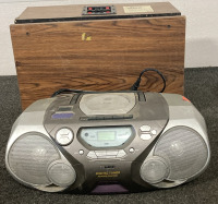 DBX Subwoofer Speaker System Model DB-SW2X6 And Philips Digital Tuner Dynamic Bass Boost AZ1065 CD Radio Cassette Recorder (Works!)