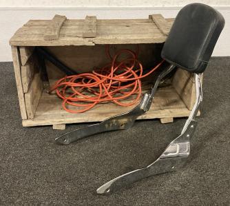 Motorcycle Back Rest With Etorage Box And Extension Cord