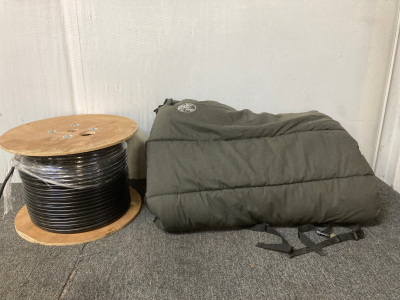 (1) Bass Pro Sleeping Bag (1)Spool Amphenol Ctfc-T10 ShieldX