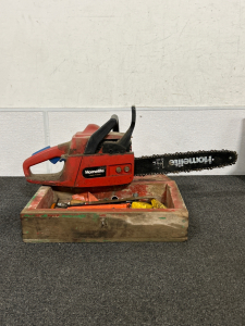 Homelite 14" Chainsaw And Box Of Tools