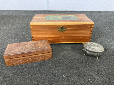 (3) Vintage Jewelry/Storage Boxes